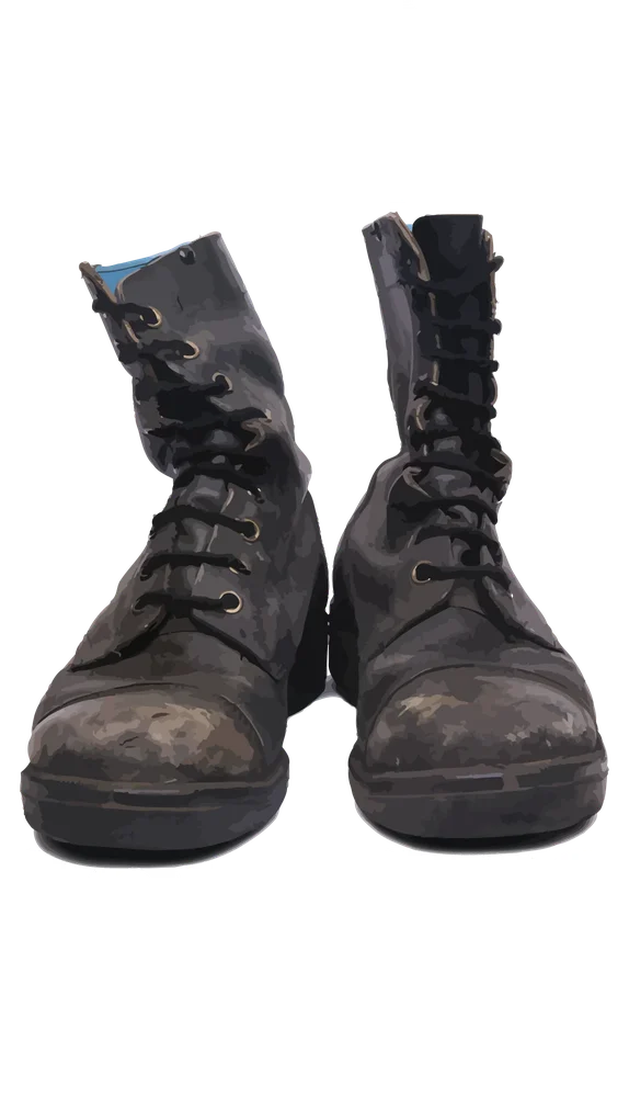 Worn Combat Boots Illustration