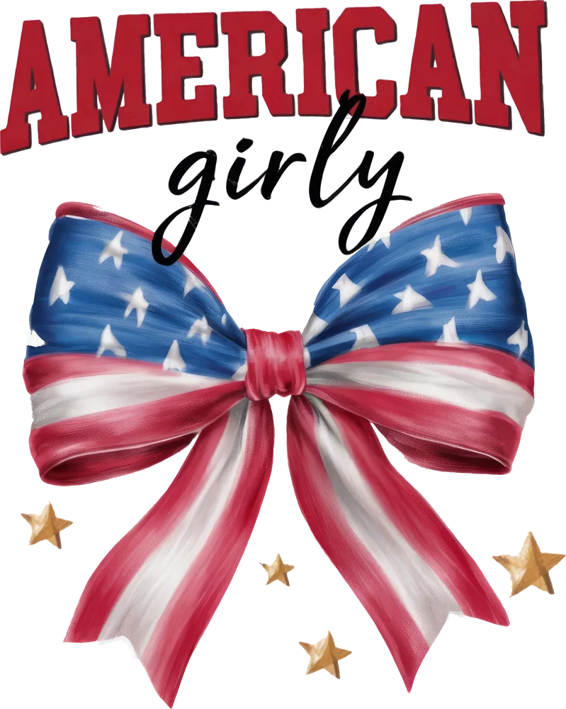 American Flag Bow with Stars