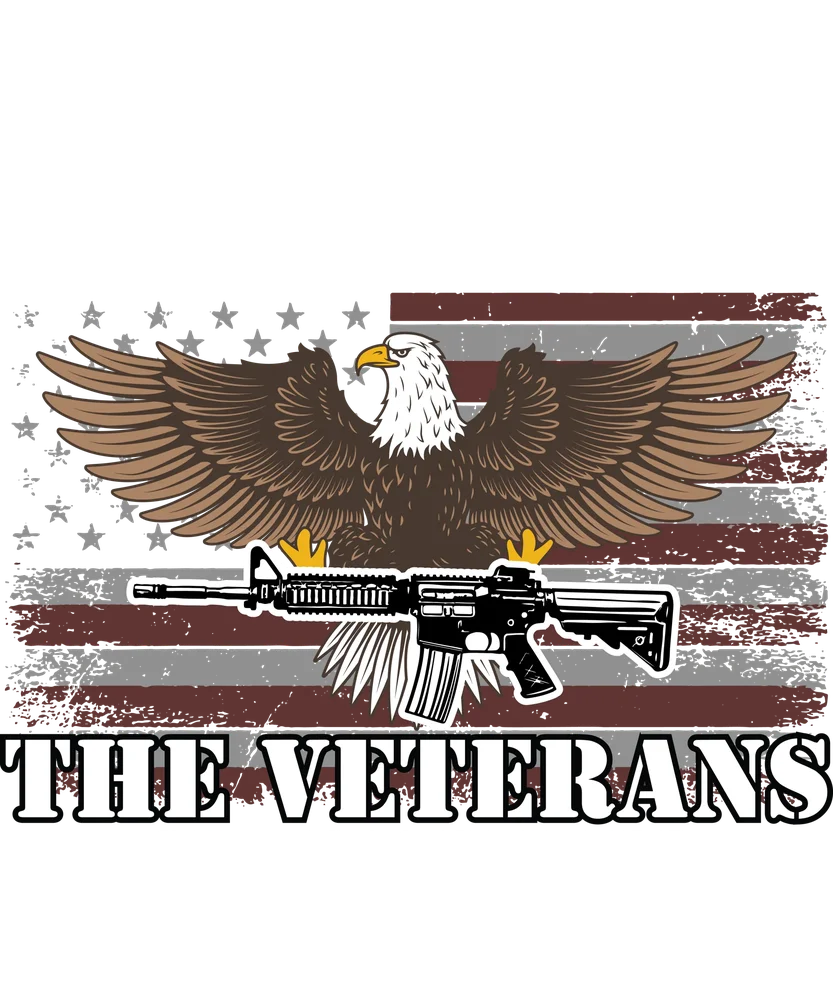 Veterans' Pride with Eagle and Rifle — Multicolor American Flag