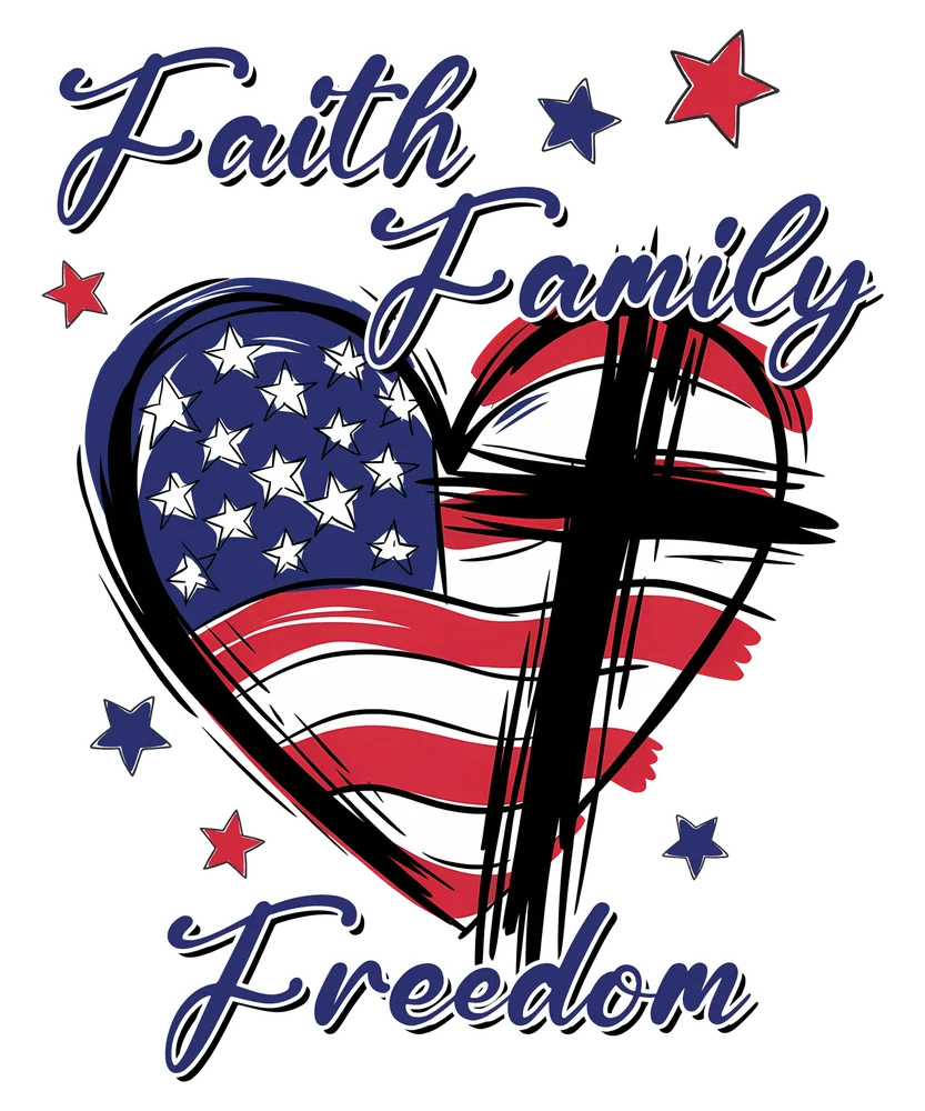 Faith Family Freedom American Flag Heart