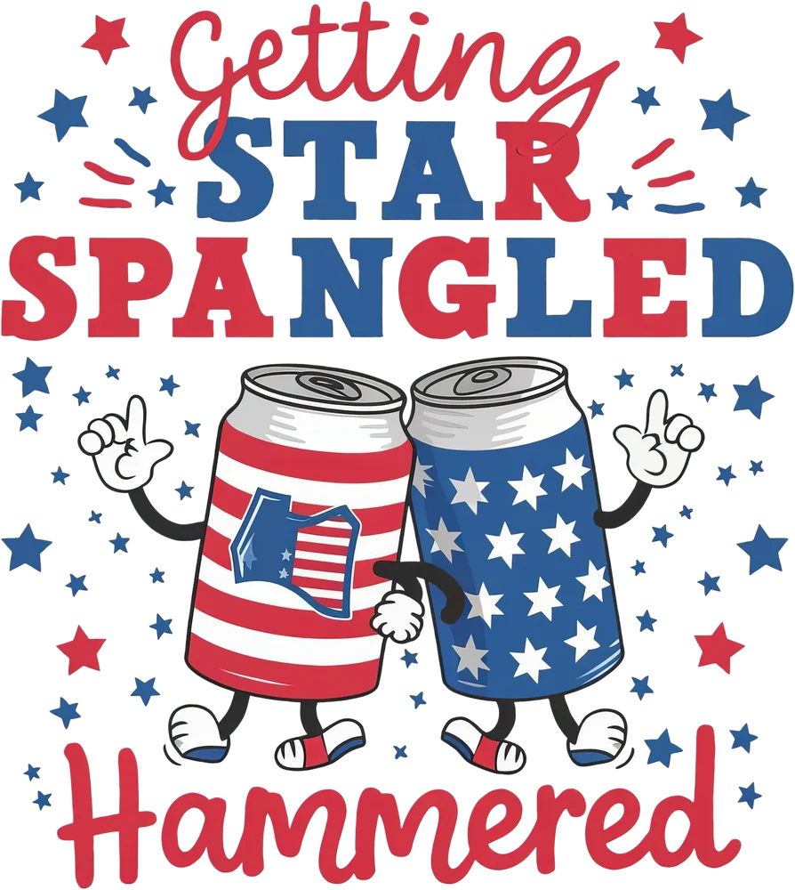 American Flag Beverage Characters