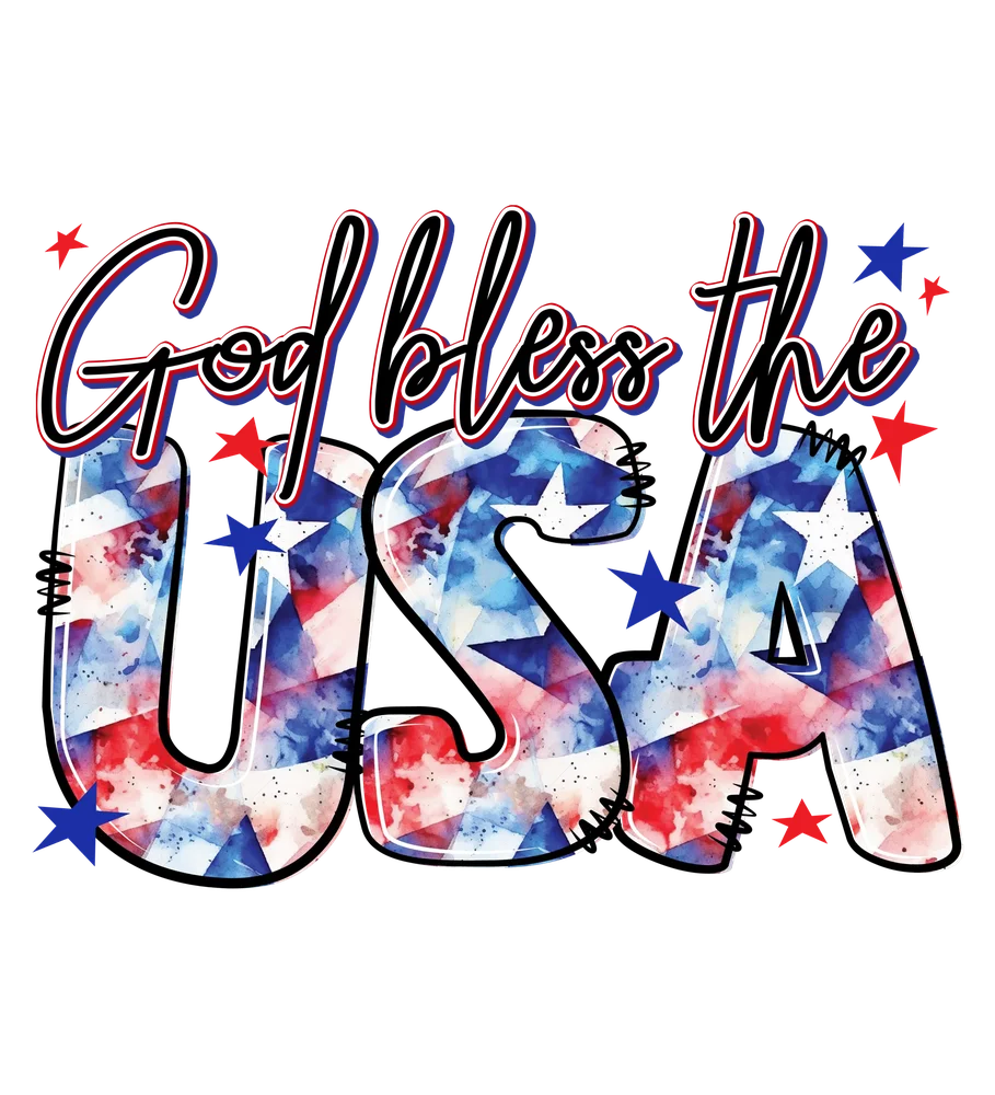 God Bless the USA Patriotic Print