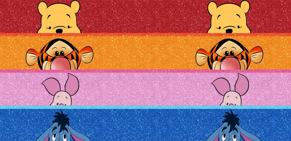 Winnie the Pooh Friends Rainbow Stripe