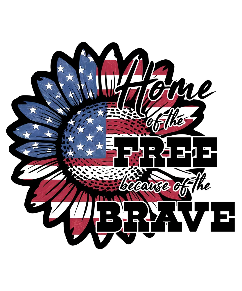 American Flag Sunflower Design