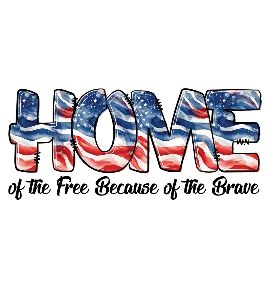 American Flag Typography — Multicolor Typography With Illustration