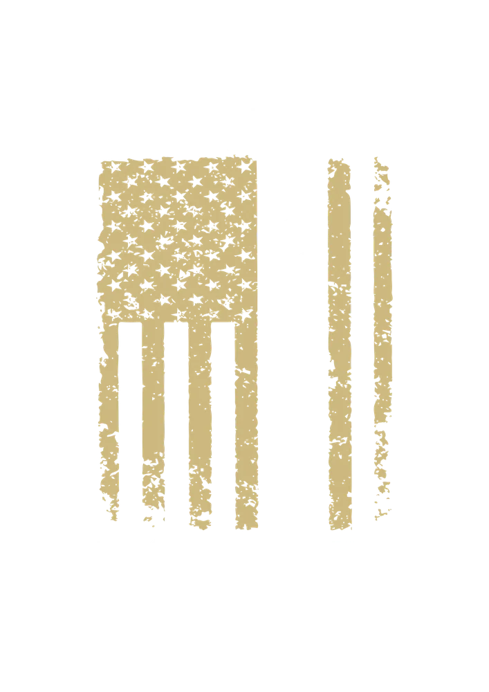 American Flag Distressed Gold — Distressed