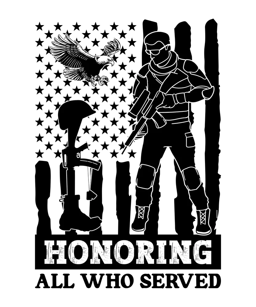 Military Honoring Poster — Silhouette
