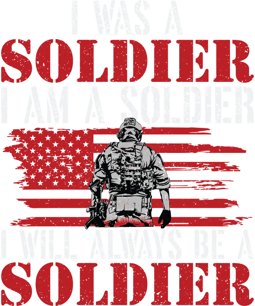 Military Pride Poster — Red Graphic Design
