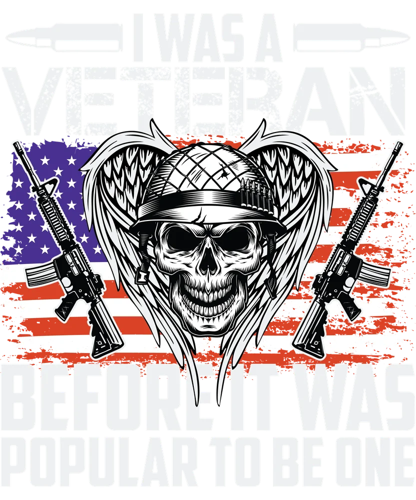 Veteran Tribute Skull with Wings and Rifles