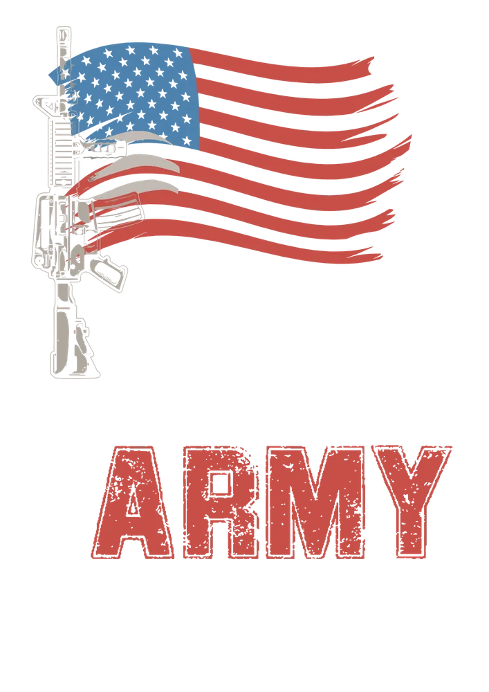 American Flag with Rifle Illustration