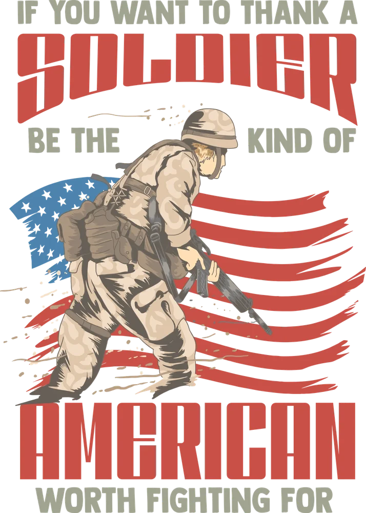 Military Appreciation Poster — Red Graphic Design