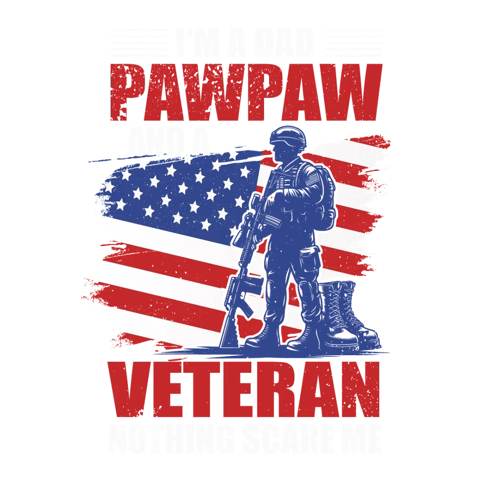 Veteran Dad with American Flag