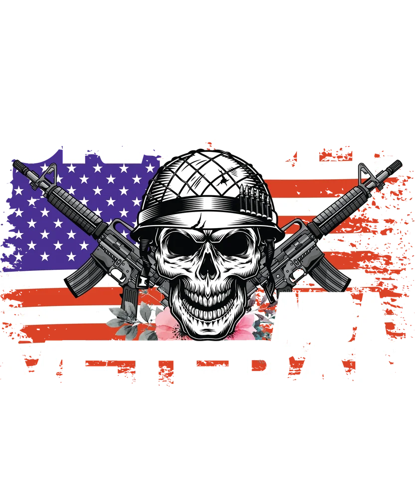 American Military Skull with Rifles