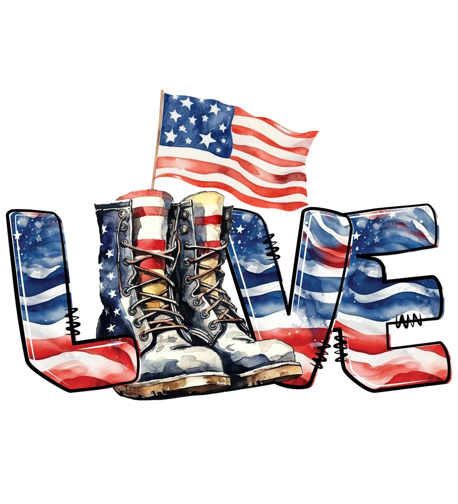 Veteran Love Americana Print