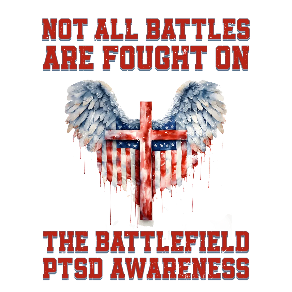 PTSD Awareness Cross with Wings