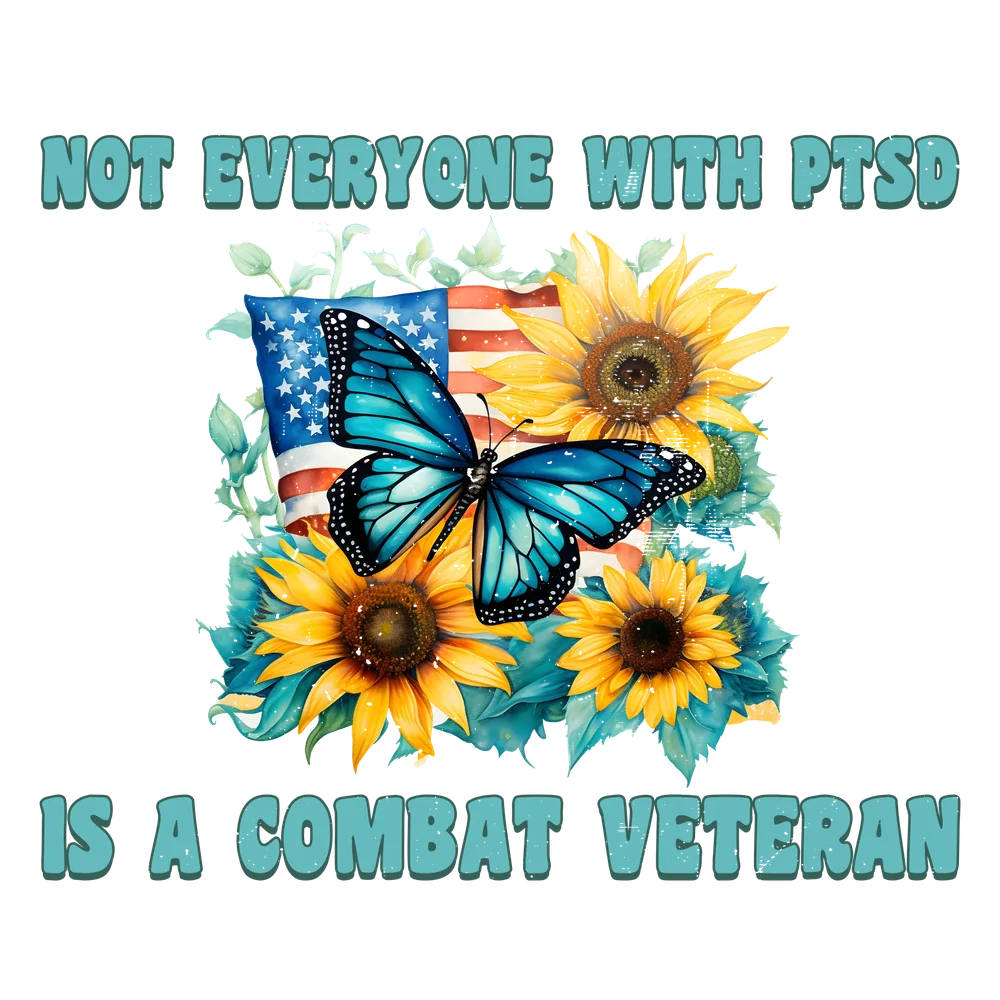 PTSD Awareness with Sunflowers & Butterfly