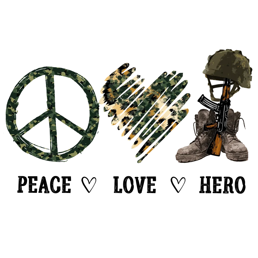 Peace Love Hero Veteran Dad