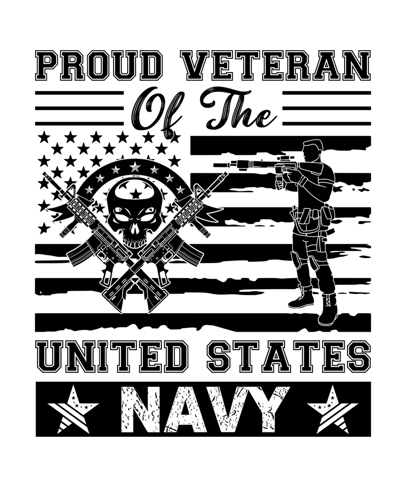 Proud Veteran of The United States Navy — Black Patriotic
