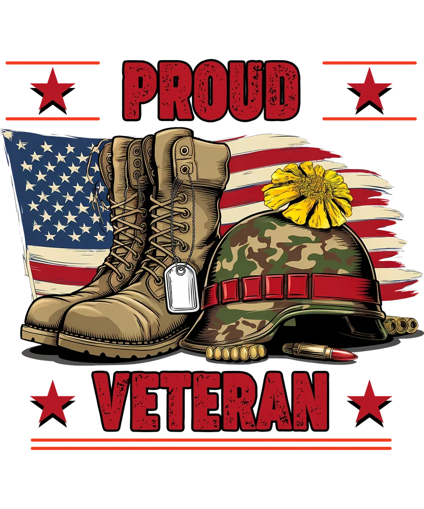 Proud Veteran — Multicolor Illustrative