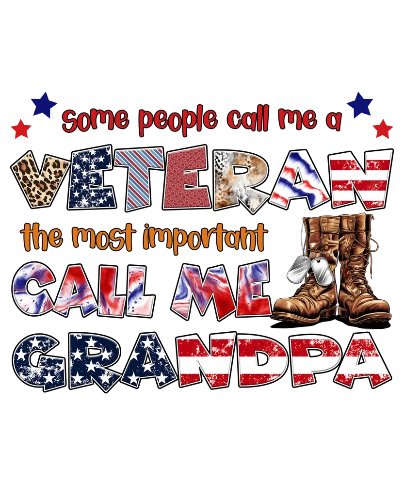 Veteran Grandpa Pride Print