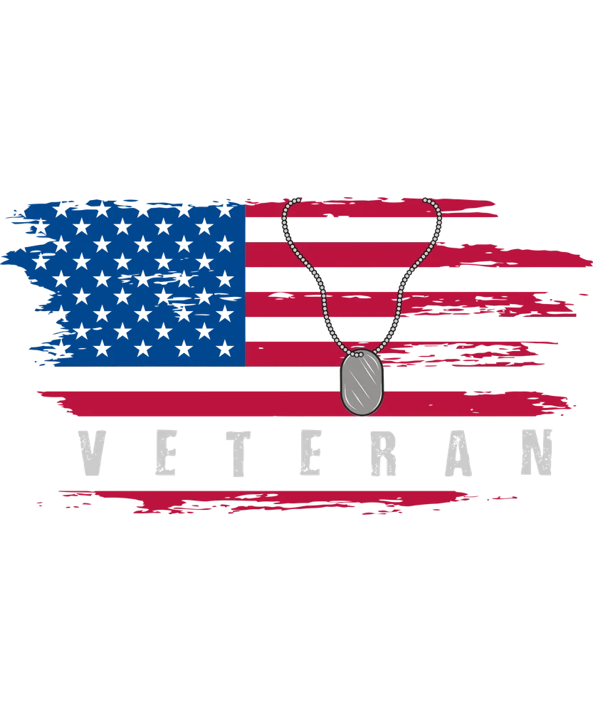 Veteran American Flag with Dog Tag — Patriotic