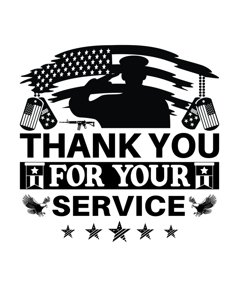 Military Appreciation Poster — Black Silhouette