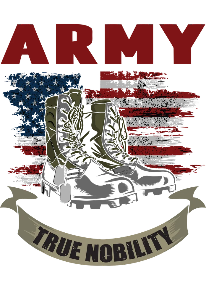 Army Boot with American Flag Background