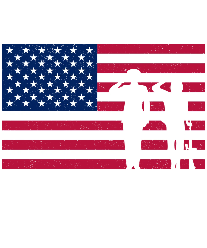 American Flag with Rifle Silhouette