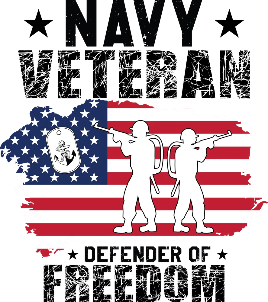 US Navy Veteran Defender of Freedom — Multicolor Graphic Design