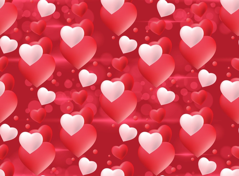 Red Hearts Seamless Pattern