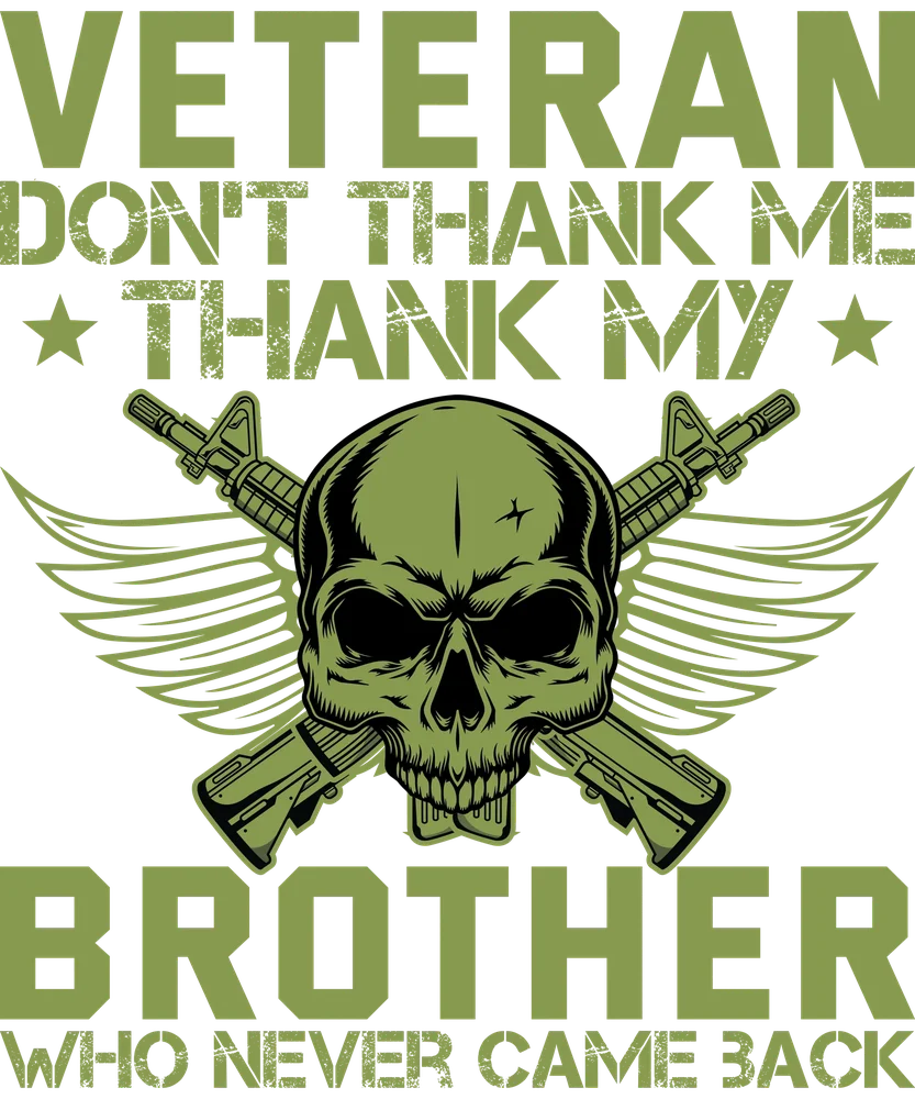 Veteran Tribute Skull with Rifles — Gray Illustrative