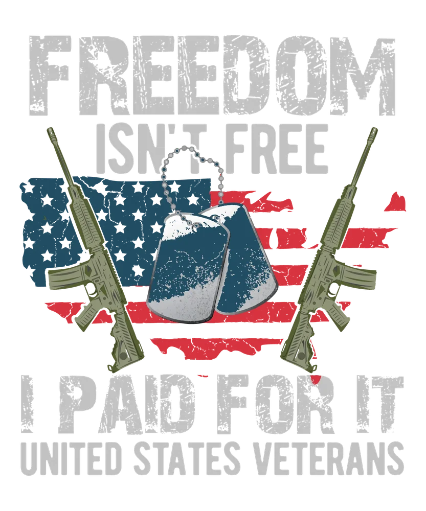 Freedom Isn't Free - United States Veterans — Cream Distressed