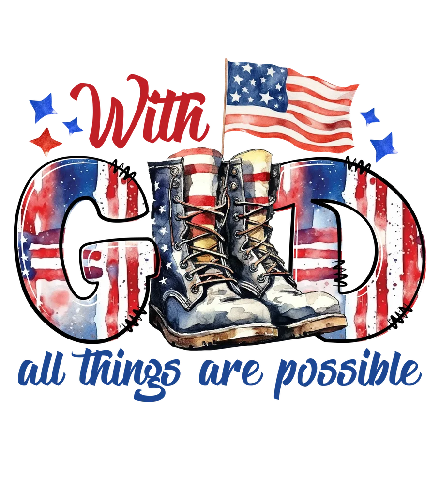 American Military Boots with Flag Motif