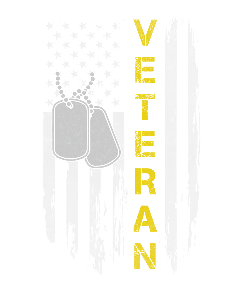 Veteran with Vintage US Flag & Dog Tag