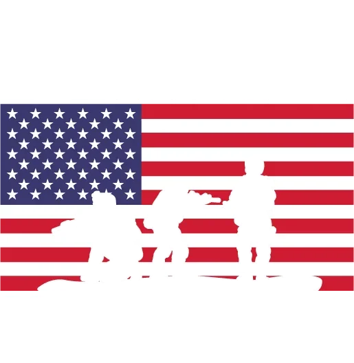 American Flag with State Silhouettes