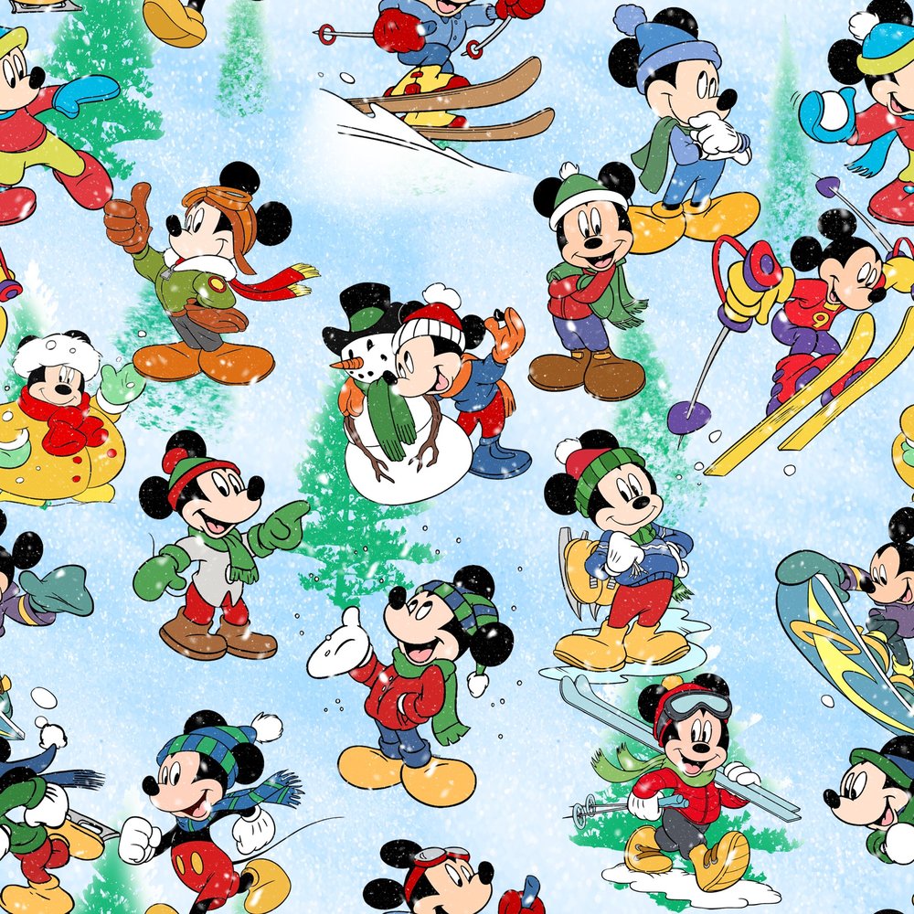 Mickey Mouse Winter Sports Pattern