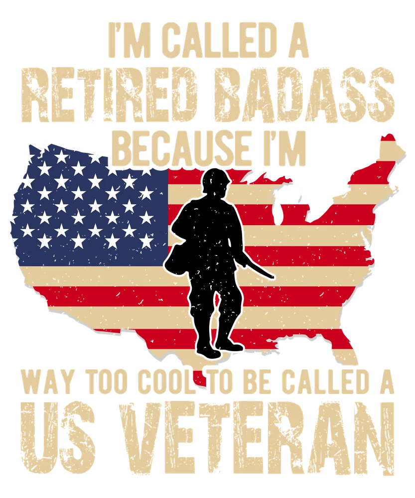 Retired Badass Veteran Print — Cream Graphic Design