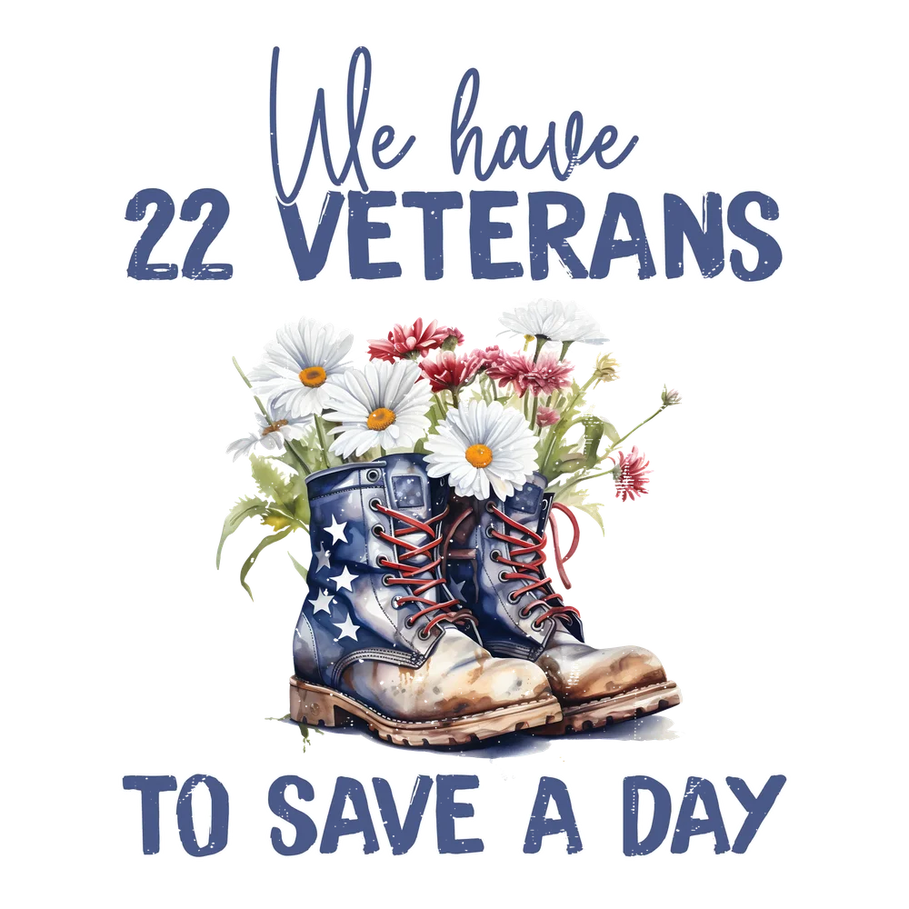 Veterans Day Tribute Boot with Flowers