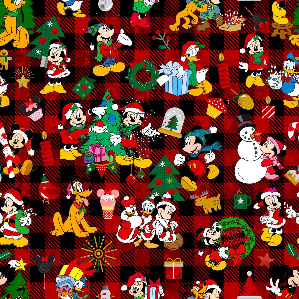 Disney Christmas Characters Buffalo Plaid