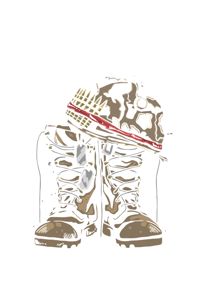 Military Boots with Helmet Design