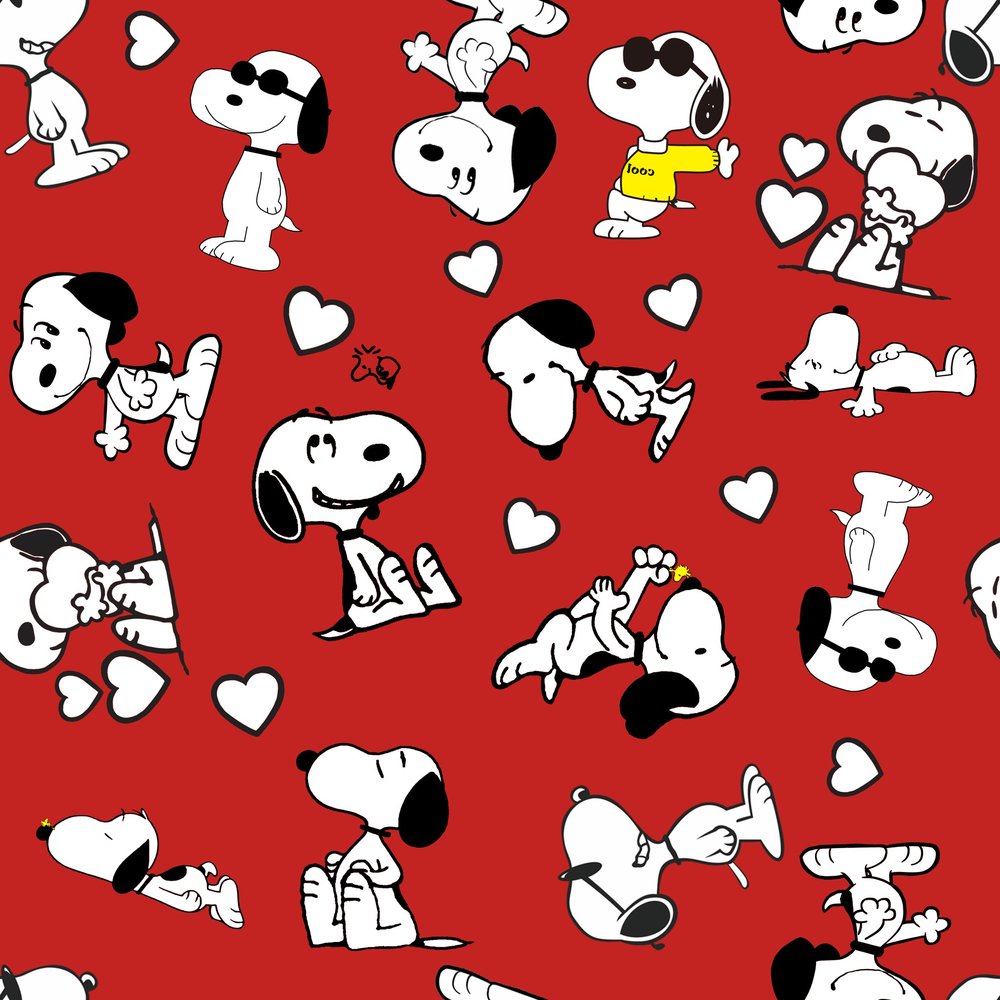 Snoopy Love Pattern Red