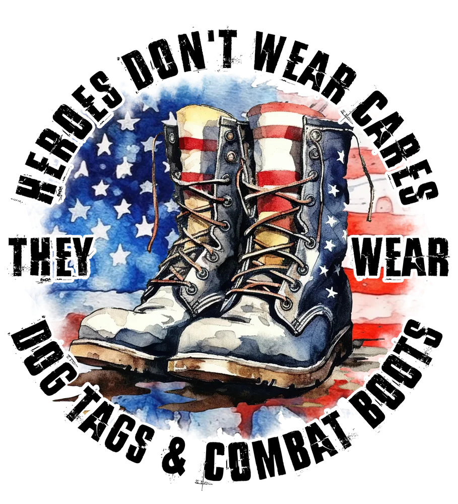 Military Boots with American Flag Background