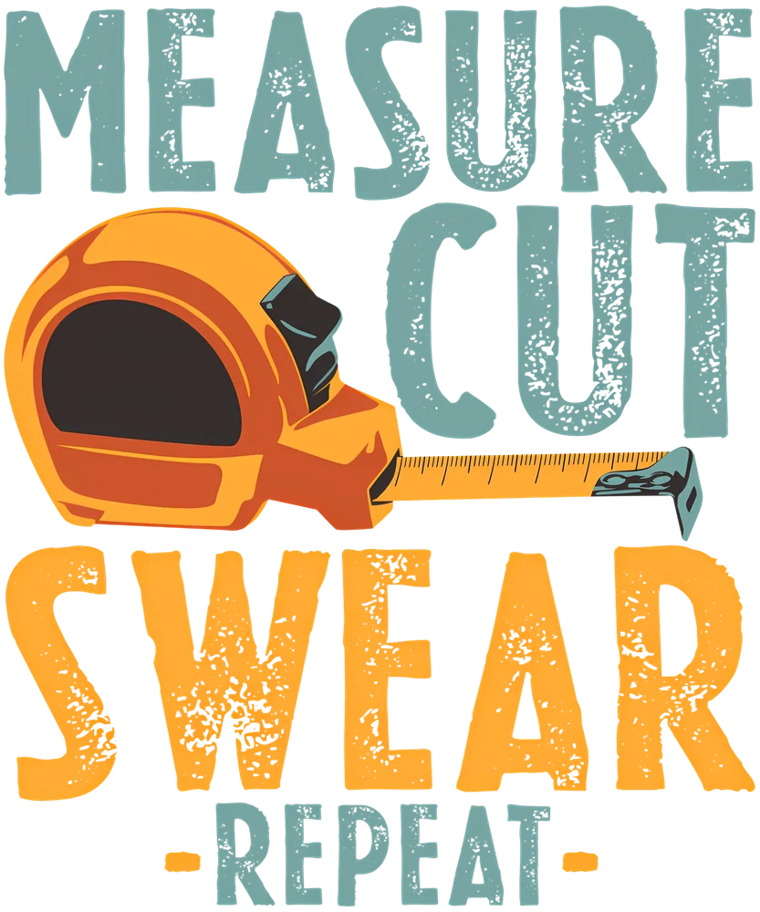 Measure Cut Swear Repeat Woodworking Motto