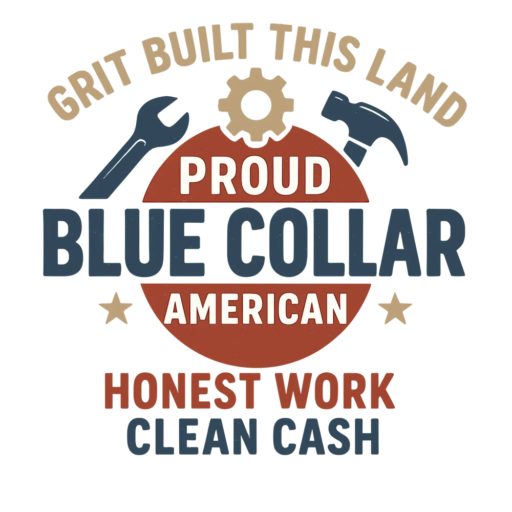 Blue Collar Pride Logo — Multicolor Retro/Vintage