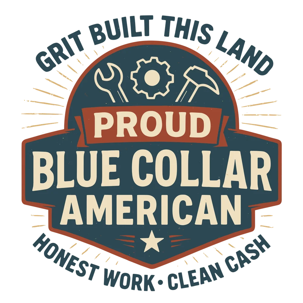 Proud Blue Collar American Emblem