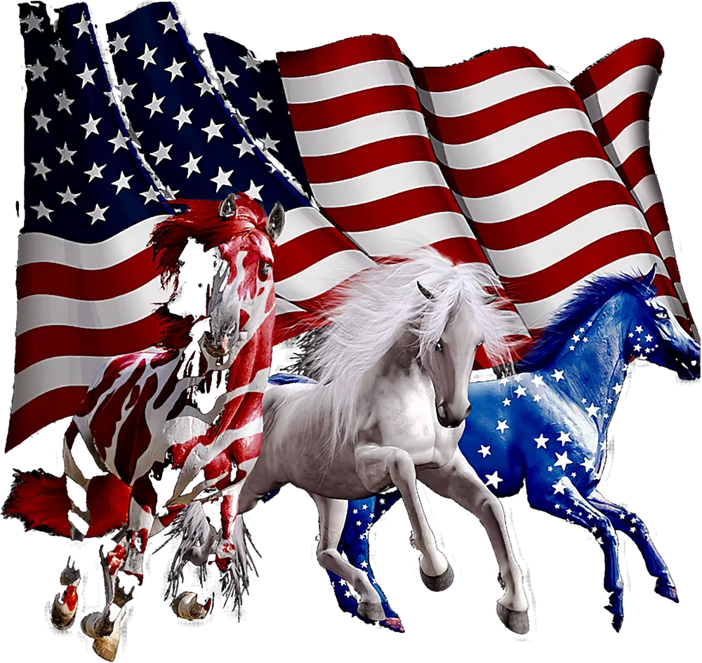 American Flag Horses — Multicolor Patriotic 2