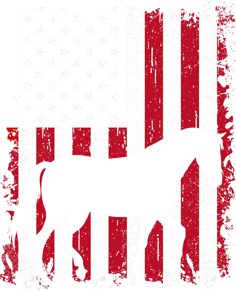 American Horse Silhouette with Flag Overlay