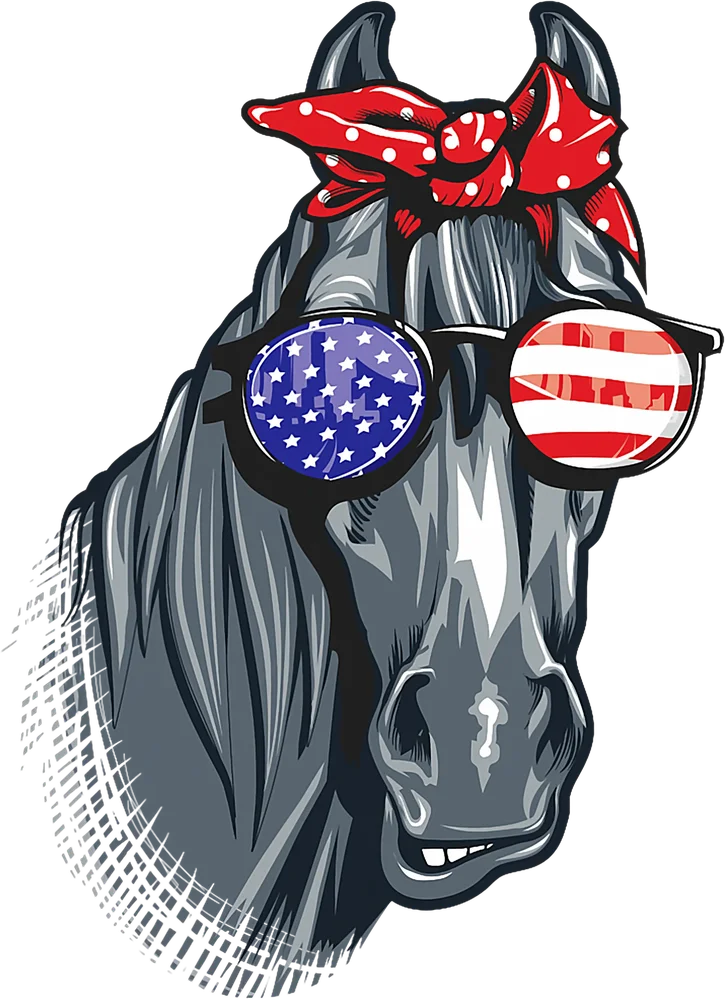 American Flag Horse Graphic