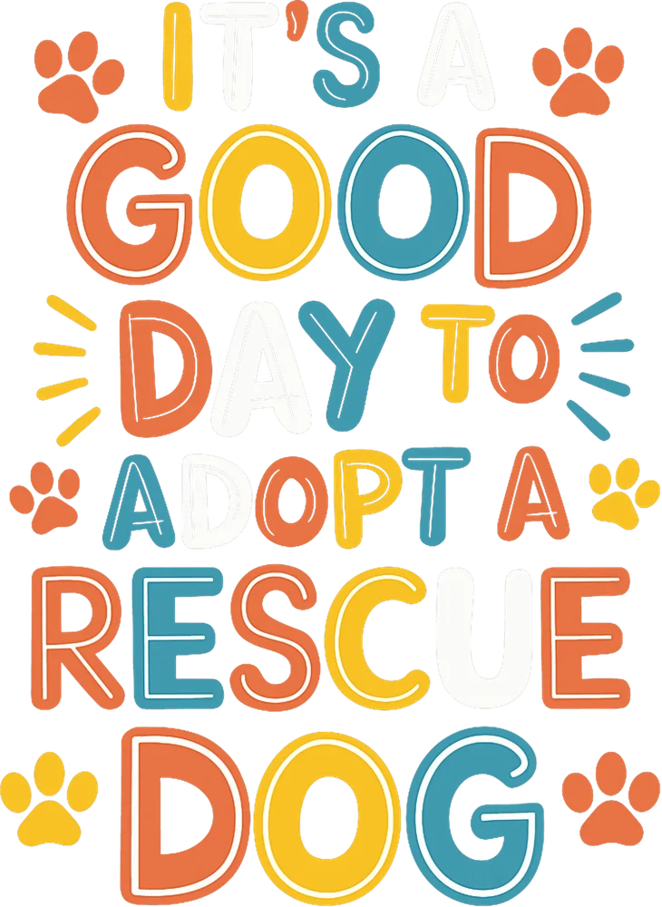 Rescue Dog Adoption Typography Poster