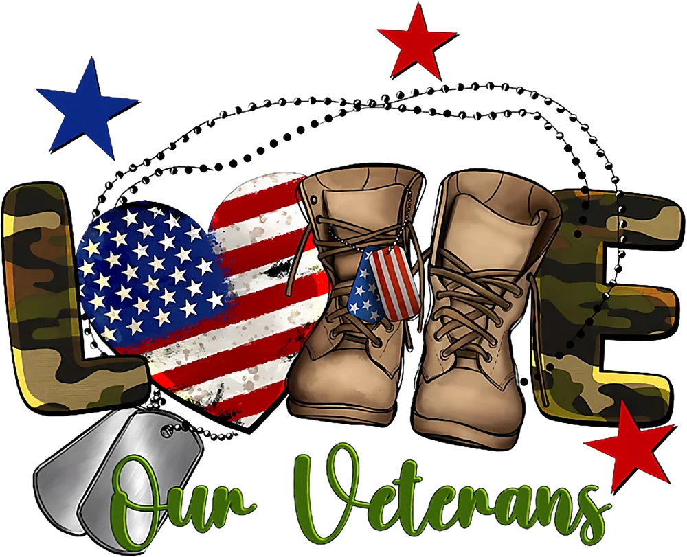 Veterans Day Love Heart Boot Design